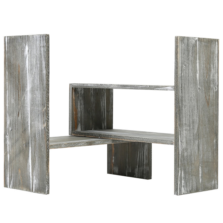 Millwood Pines Egremt Distressed Gray Wood Adjustable Desktop